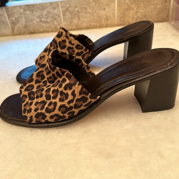 Vintage 90s Ann Taylor mules heel slides, animal print vamp 8.5 - Picture 3 of 8